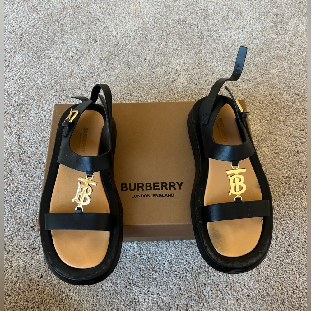 Burberry Leather Slingback Sandals